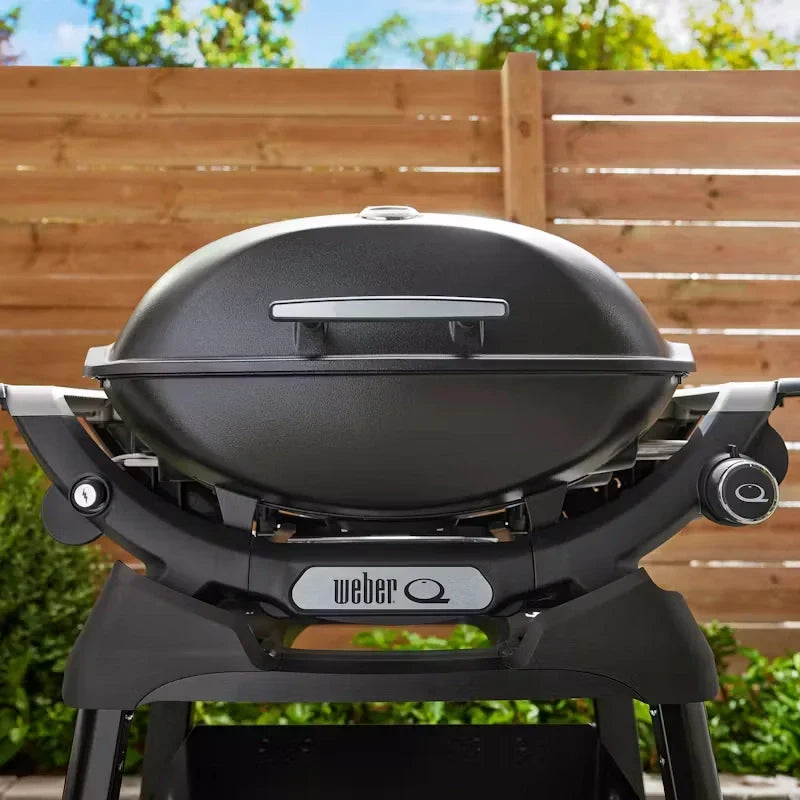 Weber Q2200N Gas BBQ Grill with Stand and Side Tables