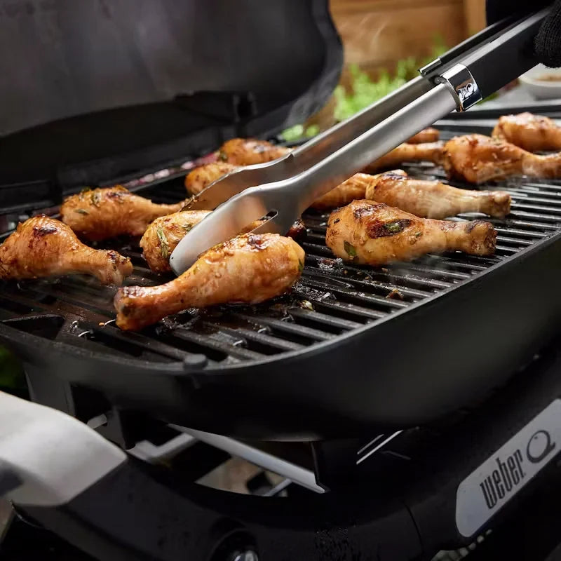 Weber Q2200N Gas BBQ Grill with Stand and Side Tables