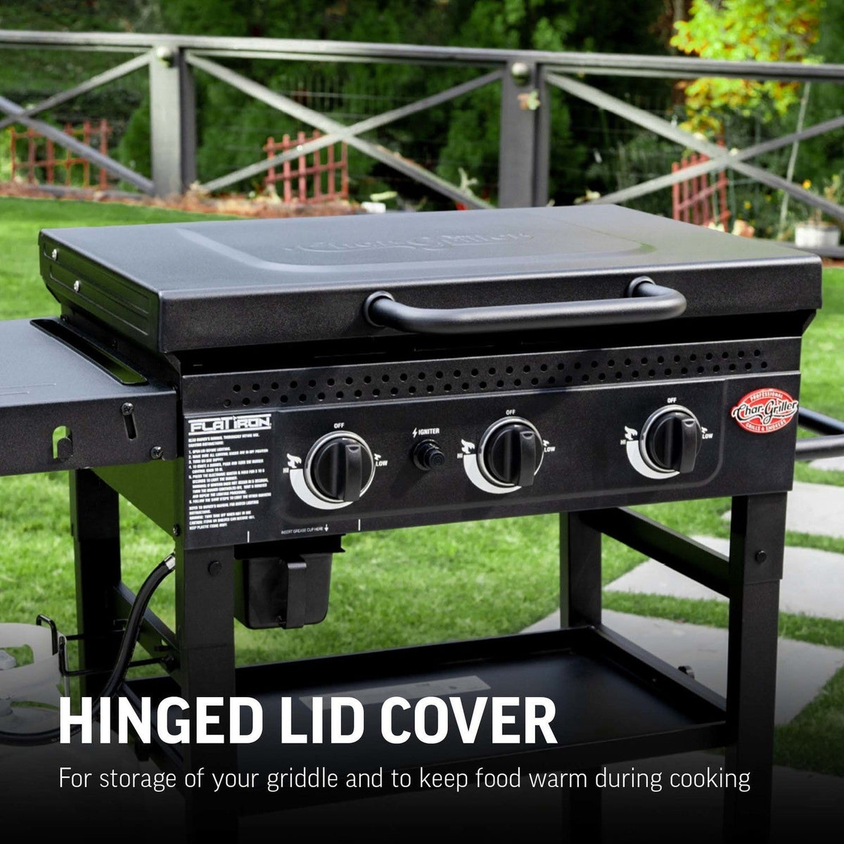Char-Griller Flat Iron 3 Burner Gas Plancha Griddle