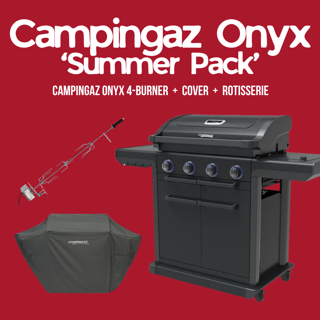 Campingaz 4 Series Onyx S 4 Burner Gas BBQ Grill with Side Burner