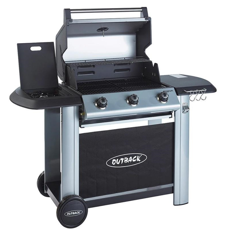 Outback Magnum Hybrid 3 Burner Gas BBQ Grill with Side Burner