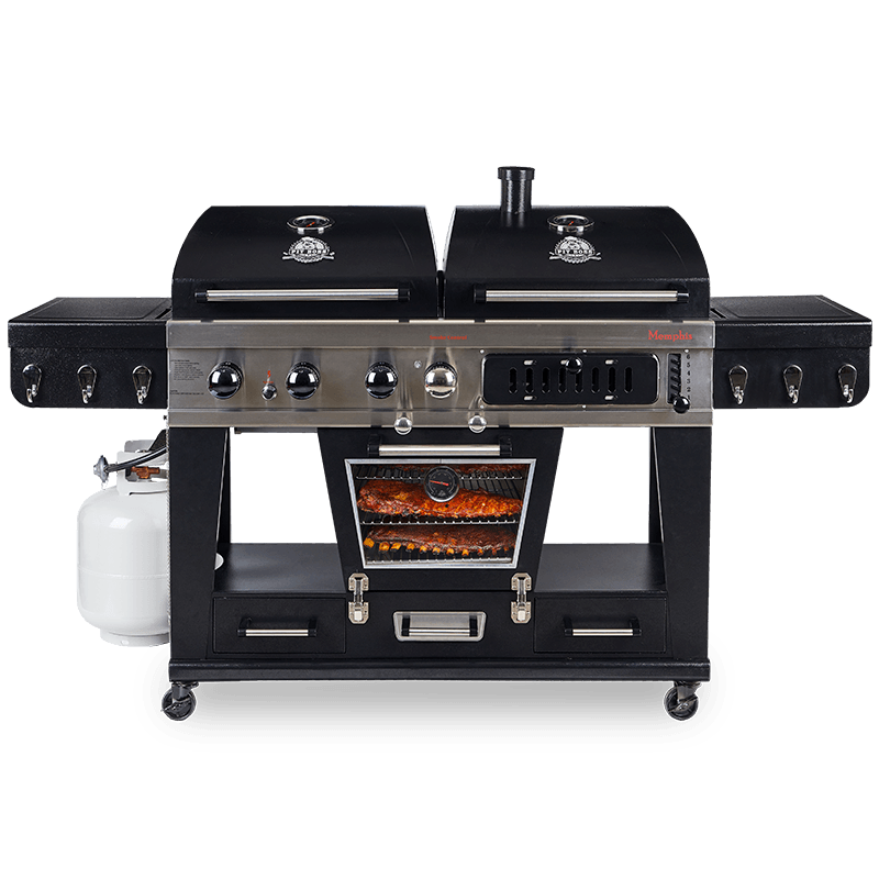 Pit Boss Memphis 1.0 3 Burner Hybrid Gas BBQ Grill with Smoker