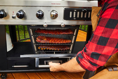 Pit Boss Memphis 1.0 3 Burner Hybrid Gas BBQ Grill with Smoker