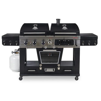 Pit Boss Memphis 1.0 3 Burner Hybrid Gas BBQ Grill with Smoker