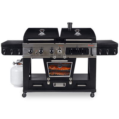 Pit Boss Memphis 1.0 3 Burner Hybrid Gas BBQ Grill with Smoker